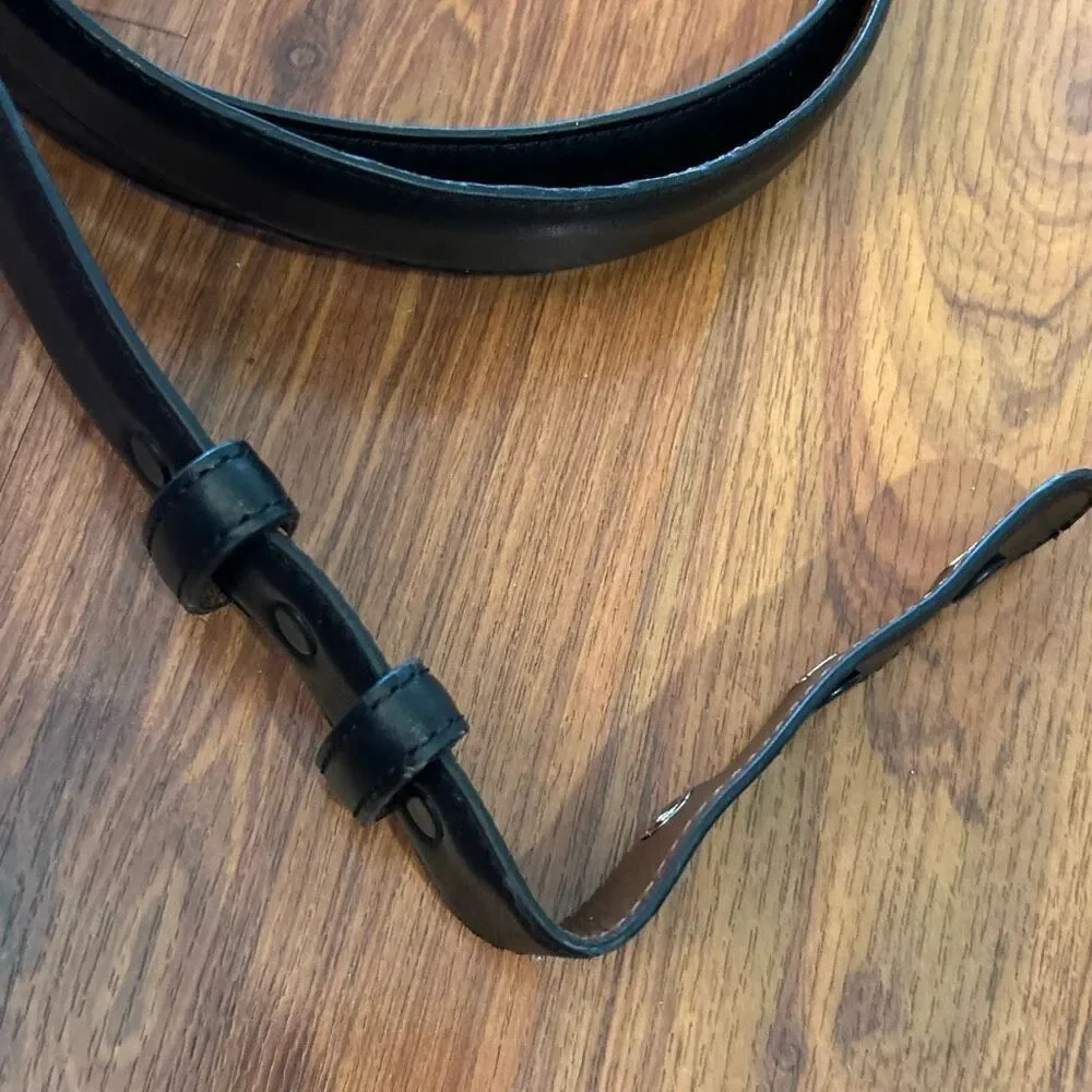 Ben Silver Charleston black leather men's belt with snaps for buckle size 44
